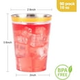 thumbnail image 3 of 50PCS 10oz Gold Plastic Cups for Party, Disposable Gold Rim Cups, Plastic Cocktail Glasses for Wedding Thanksgiving, Christmas, and Parties, 3 of 12