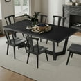 thumbnail image 4 of Mid Century Modern Rectangular MDF Dining Table - Space-Saving Design for Dining Room, Balcony, Cafe, Bar & Conference Use - Black Finish, 4 of 9