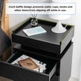 thumbnail image 5 of Hommpa Modern LED Nightstand High Gloss 2 Drawer Bedside Table for Bedroom Furniture Black Nightstands, 5 of 12