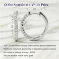 thumbnail image 6 of La Joya 1 Carat Lab-Grown Diamond Hoop Earrings, 14K White Gold Plated Sterling Silver, 6 of 6