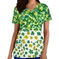 thumbnail image 2 of snilers St Patricks Day Scrubs for Women V Neck Irish Shamrock Print Scrub Tops Soft Nurse Uniform Shirts with Pockets S-5XL, 2 of 6