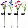 thumbnail image 3 of 2 Pack Purple Solar Garden Lights Lily Flowers with Multicolor Changing LEDs Solar Powered Garden Patio Yard Pathway Party Holiday, 3 of 5
