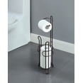 thumbnail image 4 of SunnyPoint Freestanding Toilet Paper Holder Stand with Storage – Holds 3 Spare Rolls, Sturdy Steel Construction, Oil Bronze Finish, for Bathroom & Restroom, 4 of 8