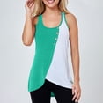 thumbnail image 2 of UPPADA Womens Color Block Tank Tops Trendy Comfy Tunic Tops Cute Crewneck Cami Tank Top Long Shirts To Wear with Leggings ,M Green Tank Tops, 2 of 6