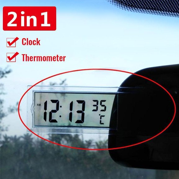 HPDL LCD Car Temperature Thermometer with Electric Clock and Suction Cup θт ёе αз к☆