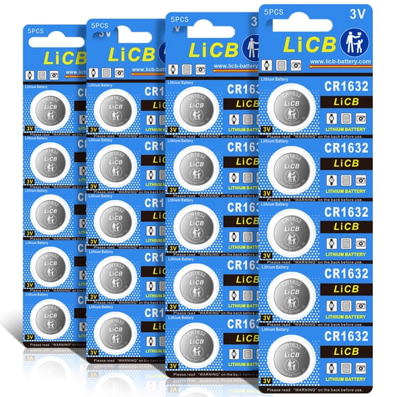 LiCB CR1632 Lithium Batteries 3V Cr 1632 Battery for Car Remote & Key Fob (20 Pack)
