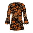 thumbnail image 5 of Jsaierl Halloween Shirts for Women Spooky Pumpkin Ghost Graphic Tees Soft V Neck T-shirt 3/4 Sleeve Dressy Casual Blouse Tops Halloween Costumes, 5 of 5