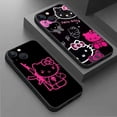 thumbnail image 2 of Phone Case For iPhone 14 Plus 13 12 Mini 11 Pro Max XS XR X 8 7 Plus 14Pro Black Silicone Cover Fundas Cute Cool Hello Kitty Cat, 2 of 5