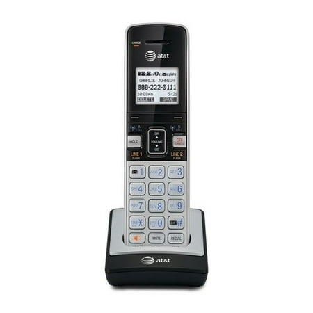 AT&T TL86003 DECT 6.0 Accessory Handset with Caller ID/Call Waiting for TL86103, Silver/Black