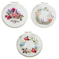 thumbnail image 1 of 3pcs Floral Embroidery Pre-printed Chinese Full Set of Cross, 1 of 8