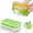 Green&white, variant on Food-Grade Silicone Ice Cube Tray with Lid and Storage Bin for Freezer, Easy-Release 2*36 Small Nugget Ice Tray with Spill-Proof Cover&Bucket, Flexible Ice Cube Molds with Ice Container, Scoop Cover
