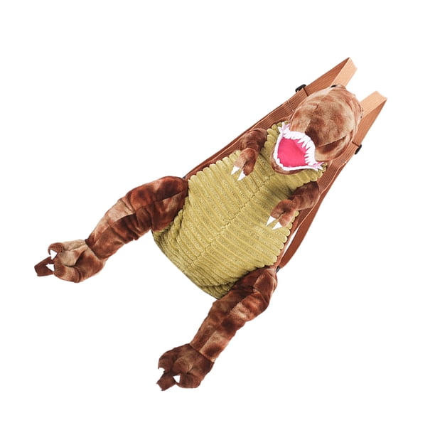Sonducket Mochila de dinosaurio artesanal exquisita, costura fina y sin hilo suelto, bolsa de felpa, juguete de dinosaurio Mochilas Marrón