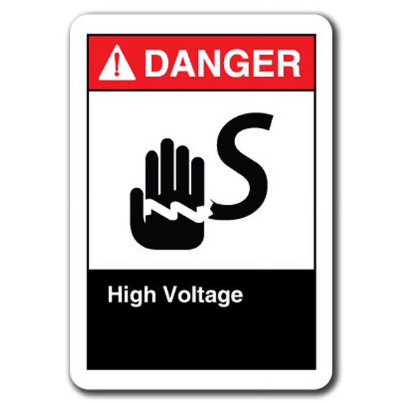Danger Sign - High Voltage 7"x10" Plastic Safety Sign ansi osha