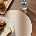 thumbnail image 3 of Khaki Ombre Round 15 Inch Placemats Set of 4, Modern Abstract Art Farmhouse Gradient HeatResistant Non Slip Place Mats for Dining Table, Wipeable Braided Kitchen Table Mats for Housewarming, 3 of 9