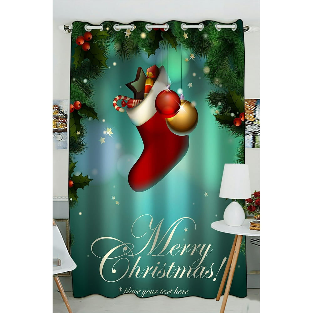 Phfzk Festival Window Curtain, Merry Christmas Gifts Window Curtain