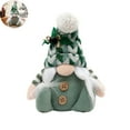 thumbnail image 5 of Dserfhy Christmas Gnome Doll Decoration Handmade Plush Green Swedish Tomte Figurine Holiday Elf Dwarf Ornaments for Home Tiered Tray Tabletop Decor, 5 of 8