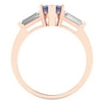 thumbnail image 4 of Three-Stone Engagement Ring for Women - 2ct Simulated Tanzanite in 18K Rose Gold Promise Ring, 4 of 6