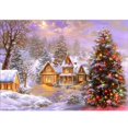 thumbnail image 1 of HOMFUN-pintura de diamante redondo/cuadrado 5D DIY "Casa nieve paisaje de invierno", bordado de punto de cruz, decoración de diamantes de imitación completa, 1 of 4