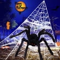 thumbnail image 3 of Decoraciones de Halloween de 295 Pulgadas, Telaraña de Halloween, Decoración Exterior de 59 Pulgadas, Araña Falsa para Jardín, Decoración de Casa Embrujada., 3 of 5