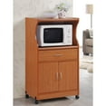 thumbnail image 2 of Pemberly Row Wood Microwave Kitchen Cart with Open Storage in Cherry, 2 of 5