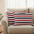 thumbnail image 3 of Outdoor Waterproof Pillow Covers Red Black Striped Decorative Throw Pillow Protectors,Pillowcase Cushion Cases for Patio Sofa Garden Couch,20x12in,Pack of 2, 3 of 9