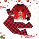 thumbnail image 1 of Conjuntos de pijamas a juego para la familia Rde, Tops navideños de manga larga con estampado EIK + pantalones con estampado a cuadros, ropa para dormir en casa de otoño, ropa de Navidad, 1 of 4