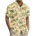 thumbnail image 3 of Yteetum Hawaiian Shirt for Men Short Sleeve T Shirts Floral Print Hawaiian Casual Button Down Short Sleeve Lapel Beach Summer T-Shirts, 3 of 7