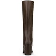 thumbnail image 6 of BLISSFUL STEP Women's Boots Round Toe Block Heels Knee High Solid Side Zipper Boots Dark Brown 8.5, 6 of 7