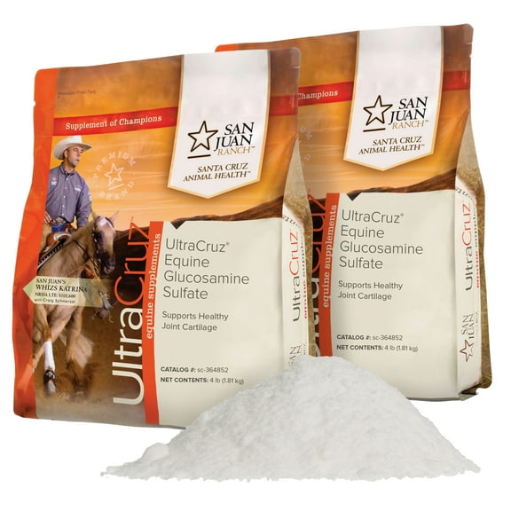 UltraCruz Equine Glucosamine Sulfate Joint Supplement for Horses Bundle, 4 lb x 2, Powder (424 Day Supply)