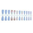 thumbnail image 3 of T-HOTLYST 24 Pcs Long Shape Press On Nail Flowers False Nail Simple Acrylic Nail Glossy Full Cover Stick on Nail for Woman, 3 of 7