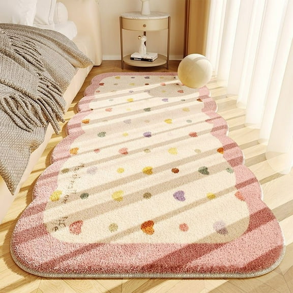 kkbbma under $5 Small Area Rug - Rug for Bedroom Shaggy Throw Rugs for Dorm Rug, Soft Shag Carpet for Kids Room, Plush Comfy Bedside Rug for Home Decor Aesthetic