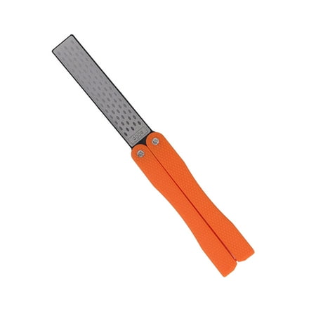 

Knife Sharpener Mini Knife Sharpener Oval Dot Pattern Foldable Fan Shaped For Home Black Orange