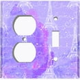 thumbnail image 4 of Metal Light Switch Plate Cover Romantic Paris Eiffel Tower Letter Cloud Purple PRS010, 4 of 13