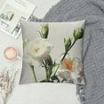 thumbnail image 2 of MDO  White Rose Flower One Throw Pillow with Cover for Couch Bed Sofa, 18 x 18 Decorative Pillows w/Case, 2 of 5