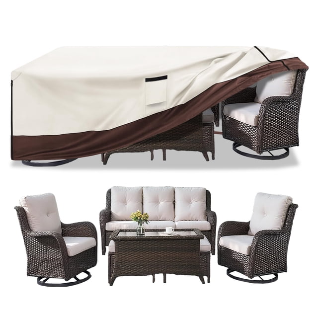 Funda impermeable para muebles de patio Aacabo 600D Oxford para 5 piezas