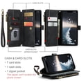 thumbnail image 6 of JTCASES for iPhone 15 Wallet Case with Zipper Purse Card Holders Flip Stand Wrist Strap Magnetic Closure PU Leather Anti-scracth Support Wireless Charging Drop Resistant BUsiness Shell, Black, 6 of 10