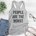 thumbnail image 2 of People Are The Worst Tank Top, Ladies Racerback Tank Top, Ironic Tank, Antisocial Tank, Silver Gray, XX-Large, 2 of 3