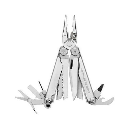 LEATHERMAN Wave Plus Multitool with Premium Replaceable Wire Cutters Spring-Action Scissors and Nylon Sheath Stainless Steel