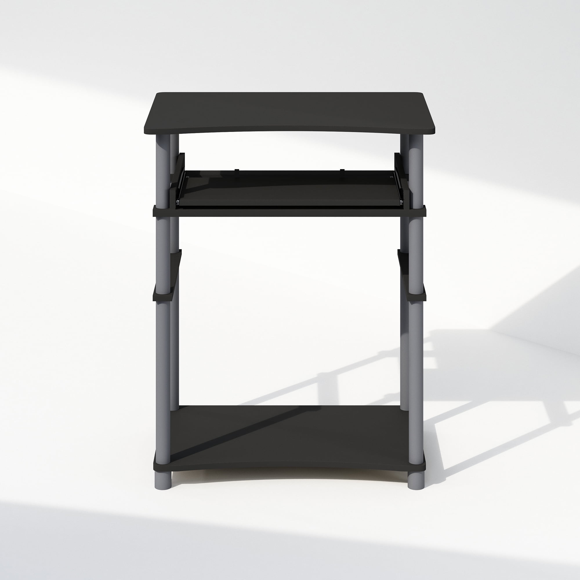 Furinno Home Office Computer Desk with Keyboard Tray, Black and Grey