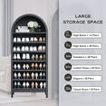thumbnail image 5 of SinCiDo Tall Arched Bookshelf, 7-Tier Open Shelf Bookcase, Medium Density Fiberboard, 5 of 7