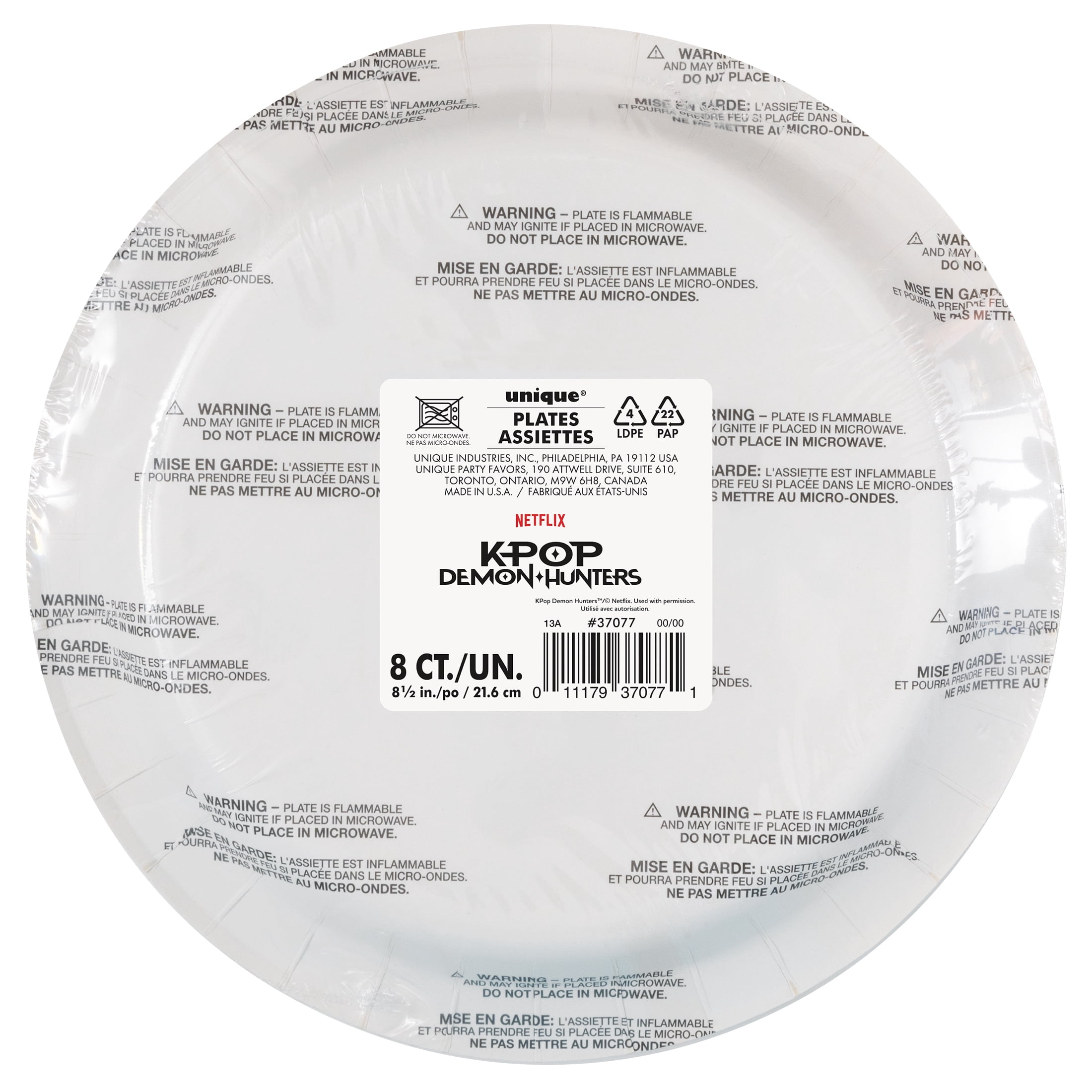 KPop Demon Hunters 8 Count 8.5IN Multicolor Dinner Paper Plates