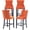 Orange, variant on Velvet Upholstered Bar Stools Set of 2 with Back and Wood Legs, Metal Pulling Ring, Armless Counter Height Barstools for Kitchen Island, Pub