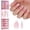 White French - Short Almond, variant on Beetles French Tip Press On Nails, Short Almond Pink, 224pcs for DIY Manicure and Nail Art
