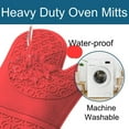 thumbnail image 2 of HEETLY 19-Inch Extra Long Commercial Oven Mitts, 1-Pair Set, 500°F Heavy Duty Heat Resistant, Red, 2 of 6