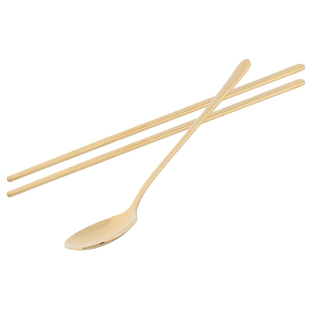 Juego de Palillos de Cuchara de Acero Inoxidable 304 - Cubiertos de Estilo Coreano Regalo de Navidad para el Hogar Uso en Restaurantes - Duradero Pulido de Espejo Agarre ANGGREK Otros