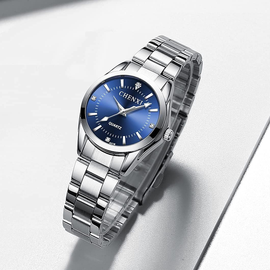 Watches for Women Analog Quartz Silver Stainless Steel Watches Luminous Waterproof Ladies Dress Watch