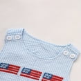 thumbnail image 3 of ZEHJUHAN Baby Boy USA Flag Embroidery Short Sleeve Romper Button Closure For Patriotic Overalls Blue，0-3M, 3 of 6