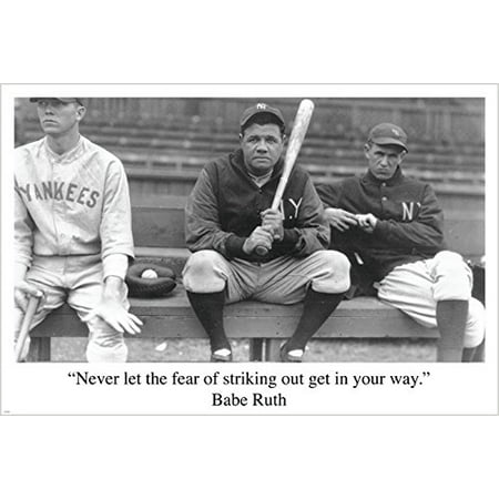 Babe Ruth Baseball Quote Sports Pic Poster Rare Hot New One-Of-A-Kind 24X36