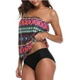 thumbnail image 3 of VBVC Two Piece Tankini Bathing Suits for Women Halter Bandeau Swim Top with Bottom Swimsuit, 3 of 6