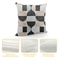 thumbnail image 4 of ARISTURING  Retro Throw Pillow Cushion Case, Rhomb Check Lozenges Leafy Branches Circles in Squares and Abstract Waves, Modern Accent Double-Sided Printing,Dark Grey Pale Salmon, 4 of 5